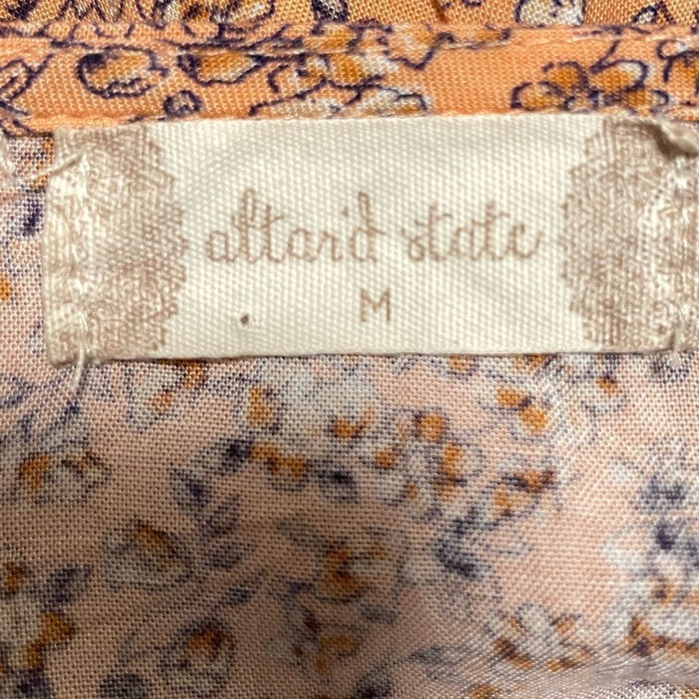 Altar’d State‎ Boho Floral Smocked Long Sleeve Dress Peach Orange Size Medium - Picture 7 of 9